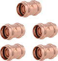 SharkBite 1 Inch Coupling, Copper Press Plumbing Fitting, Pack of 5, UPR020X5