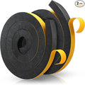 SHENLIU 2 Rolls Foam Weather Stripping with Adhesive, 1.5 Inch x 1.5 Inch High Density Seal Strip Adhesive Closed Cell Weather Strip Total 16 Feet Long for Uneven Gaps Doors Windows