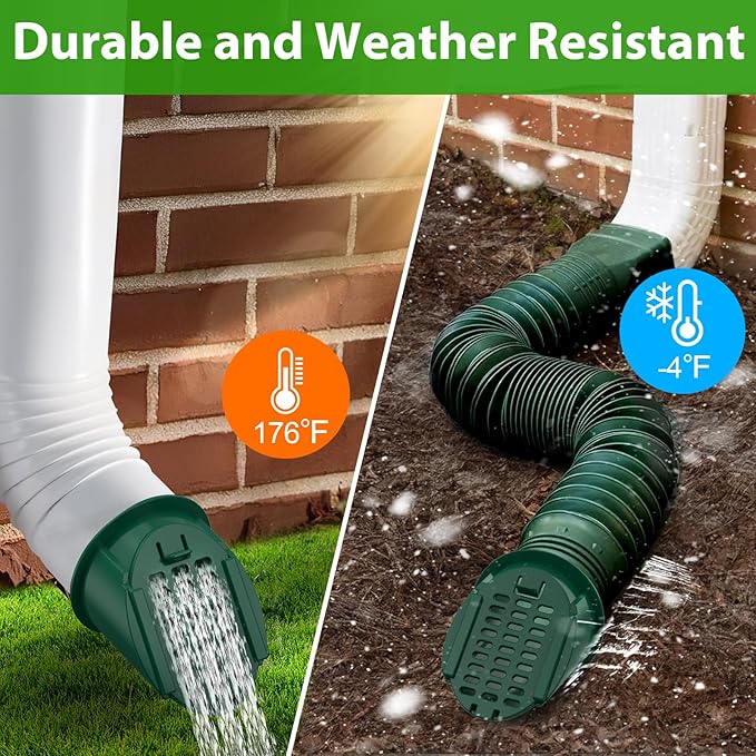 2 Pack 4" Slope Drainage Grate Cover, Rain Diverter, Drainage Grate Yard Drain, Drain Emitter for Sump Pump Discharge & Downspout Extensions, Fit 4" SCH 40, 4" SDR 35, 4" & 3" Corrugated Pipe-Green