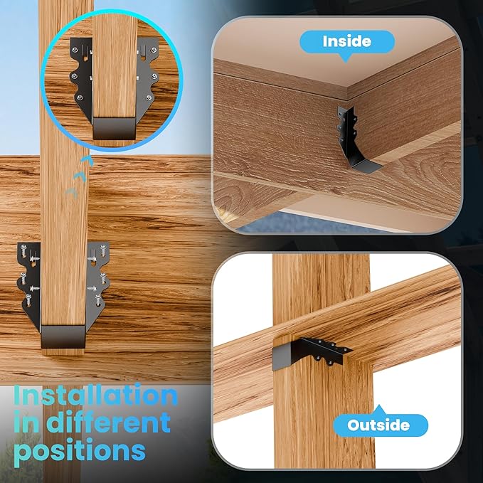 25 pcs 2x6 Joist Hangers Black Face Mount Joist Hangers , 2x6 Brackets Fits Truss Connectors,Rafter Brackets for Floor Deck and Ceiling Joists Q235B Steel Black Powder Coated