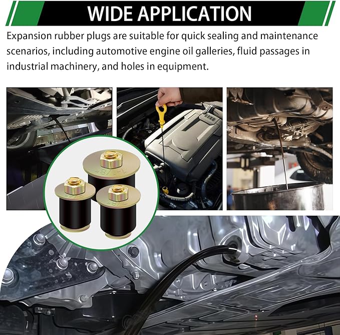 8pcs Expandable Freeze Rubber Plugs, 4 Sizes Automotive Rubber Freeze Frost Expansion Plugs Fit Hole 3/4" 7/8" 1" 1-1/8" (19mm - 31mm)