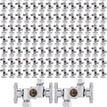 (Pack of 100) EFIELD 1/4 Turn Dual Compression Outlet Angle Stop Valve with 2 Shut Off Valves/Handles, 1/2" NOM (5/8" OD) x (3/8 inch x 3/8 inch) Chrome,(VALVE134-100PCS)