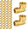 50-PCs HeSun Brass Pipe Fitting, 3/8" NPT Male x 3/8" NPT Female 90-Degree Barstock Street Elbow