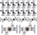 (Pack of 20) EFIELD 1/4 Turn Dual Compression Outlet Angle Stop Valve with 2 Shut Off Valves/Handles, 1/2" NOM (5/8" OD) x (3/8 inch x 3/8 inch) Chrome,(VALVE134-20PCS)