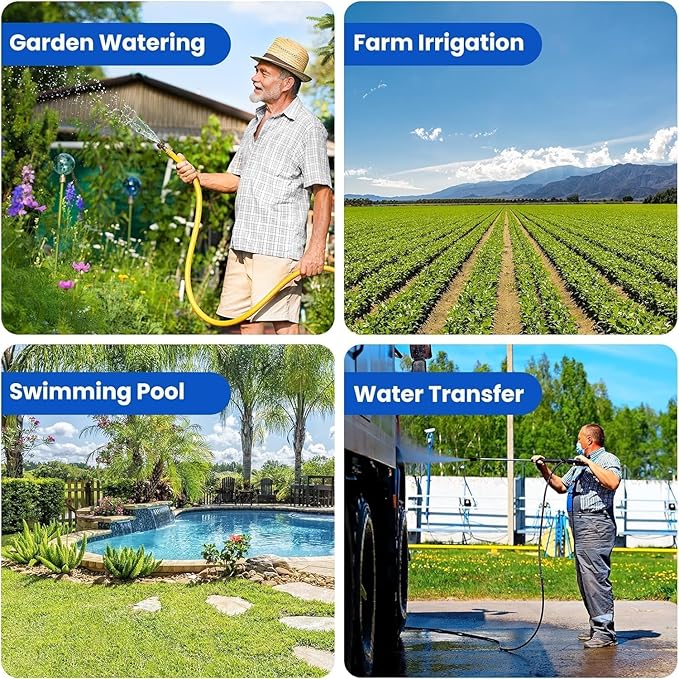 MEDAS Portable Sump Pump for Swimming Pool, Garden Pond, Basement Water Removal with 10ft Power Cord 1HP