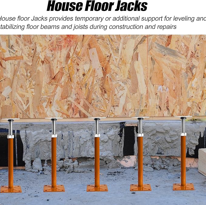 Screw Jacks Floor Jacks, 11"-16" Small Floor Jack Stands, House Floor Jacks Post Pole for Leveling, Adjustable Floor Joist Support Jack for House Foundation Temporary Support