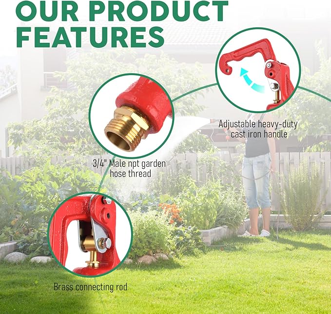 Yard Hydrant Head Assembly, Frost Free Outdoor Faucet Head Frost Proof Yard Hydrant Replacement Head for Farm Garden Irrigation, Water Hydrant Spigot 3/4" Pipe Connection