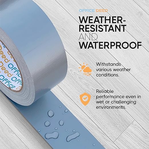 Duct Tape Heavy Duty Waterproof, 30 Yards x 2 Inch, 12-Roll Pack, All-Weather Grey Duct Tape Bulk, Strong, No Residue, Industrial and Professional Use