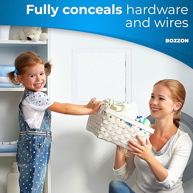 Access Panel for Drywall - 10x10 inch - Wall Hole Cover - Access Door - Plumbing Access Panel for Drywall - Heavy Durable Plastic White