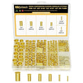 Siptenk 236PCS Brass Compression Tube Inserts for OD 1/2" 3/8" 5/16" 1/4" 3/16" 1/8", 6 Sizes Tubing Insert Brass Ferrule Fitting Assortment Kit