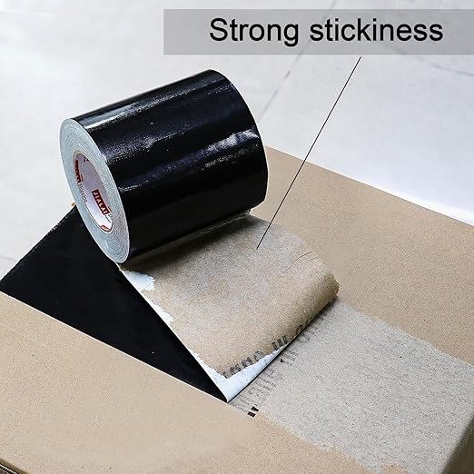8 Inch Wide Duct Tape, 9 Mil Heavy Duty 8 inches x 55 Yards (164 ft) Black, Waterproof, Strong, Flexible, No Residue, UV Resistant for Crafts & Home Improvement