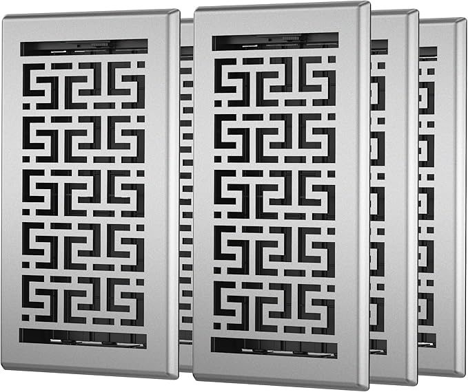 Floor Register 6x12-6 Pack Floor Vent Covers Heavy Duty Walkable Steel Floor Vents Adjustable Decorative Vent Covers for Home Floor Sidewall Office or Ceiling Vent
