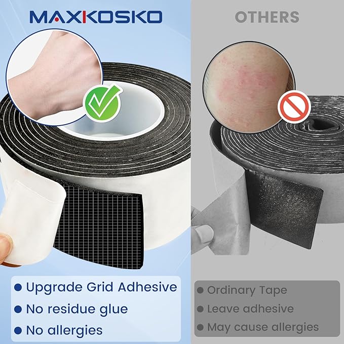 MAXKOSKO Pipe Insulation Tape, 13 Ft x 3 in Outdoor Water Pipe Wrap Insulation Roll, Foam Insulated Wrap Self-Adhesive for Pipe Freeze Protection, Heat Tape for Water Pipes, Copper PVC AC Line