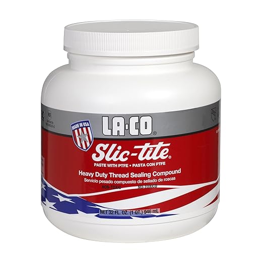 LA-CO 42013 Slic-Tite Premium Thread Sealant Paste with PTFE, -50 to 500 Degree F Temperature, 1 qt