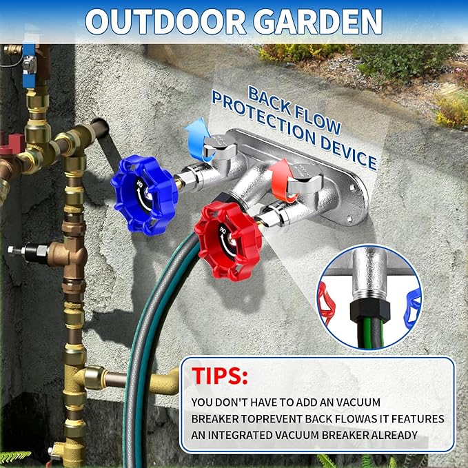 Boltigen 4inch Anti-Siphon Frost Free Hot and Cold Sillcock Valve, Chromed Brass Freeze Proof Outdoor Water Wall Hydrant Faucet, 1/2" NPT X 3/4’’ GHT Hose Bib Frost Free Outside Spigot (4inch)