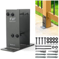 Hulave 4 Pack Stainless Steel 4 x 4 (Actual: 3.5" x 3.5") Post Base, Suitable for Terrace Railing, Fence, Mailbox, Gazebo, Porch, etc Concrete Support Anchor Base Post Anchor Bracket (Dark Gray)