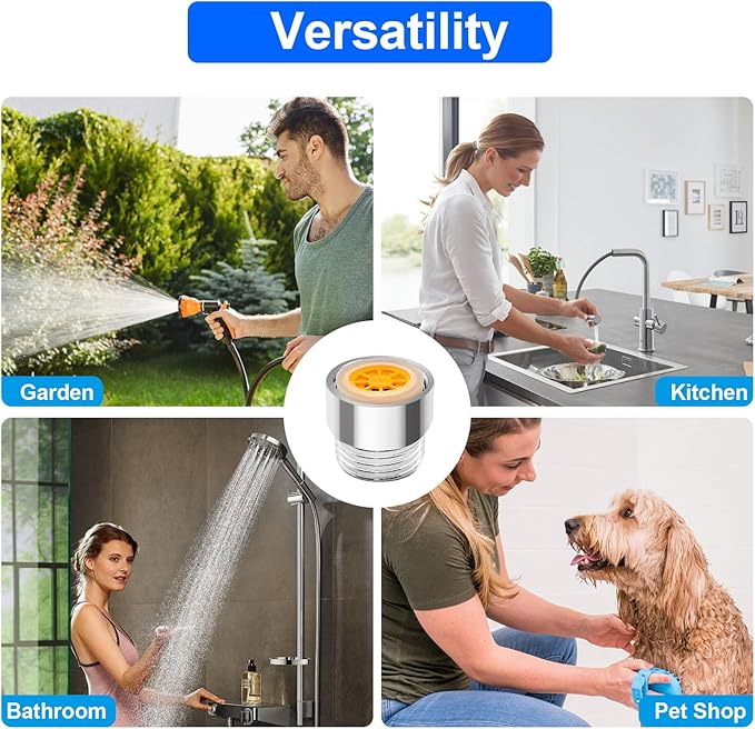 14 Pcs Shower Flow Reducer Limiter Set Water Flow Saver Adapter Flow Restrictor Control Valve for Fixed Handheld and Shower Head 1.2/1.5/1.8/2/ 2.2/2.5/3 Gpm