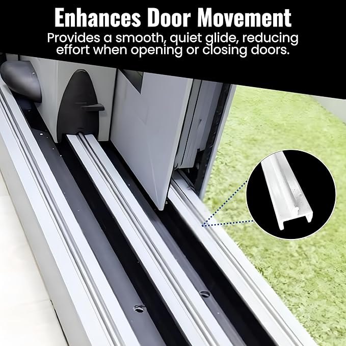 KC Hardware Aluminium Sliding Screen Door Bottom Track, Patio Door Track Replacement, Sliding Door Track Repair- 72 Inches (White)