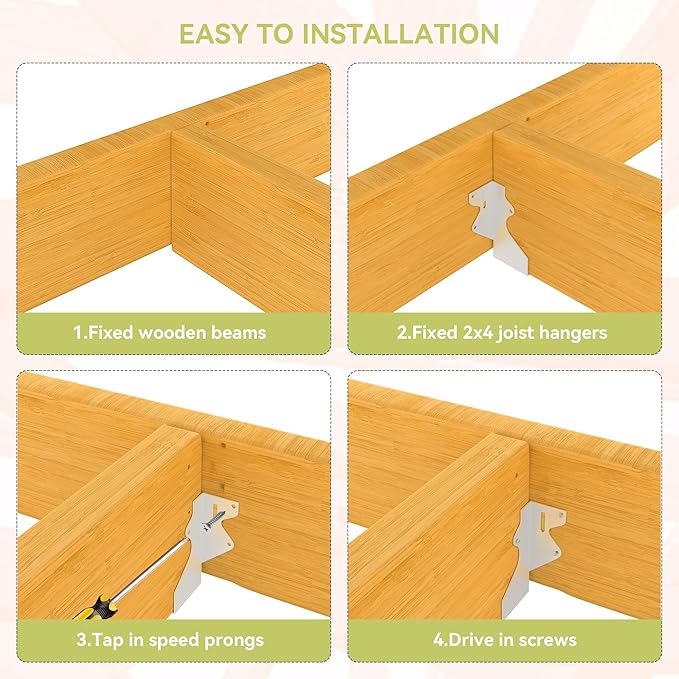 20 pcs 2x4 Joist Hanger,LU24 20 Gauge Galvanizing Face Mount Joist Hangers for Wood,Hurricane Tie for Rafter Fits Truss Connectors,Rafter Hangers 2x4 Great for Floor Deck and Ceiling Joists