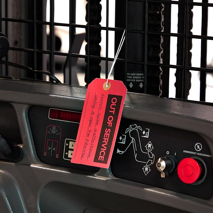 Stockroom Plus Red Tags with String - 5.75 x 3 in, 100 Pack - Red Equipment Repair & Inspection & Safety & Not in Use Tags