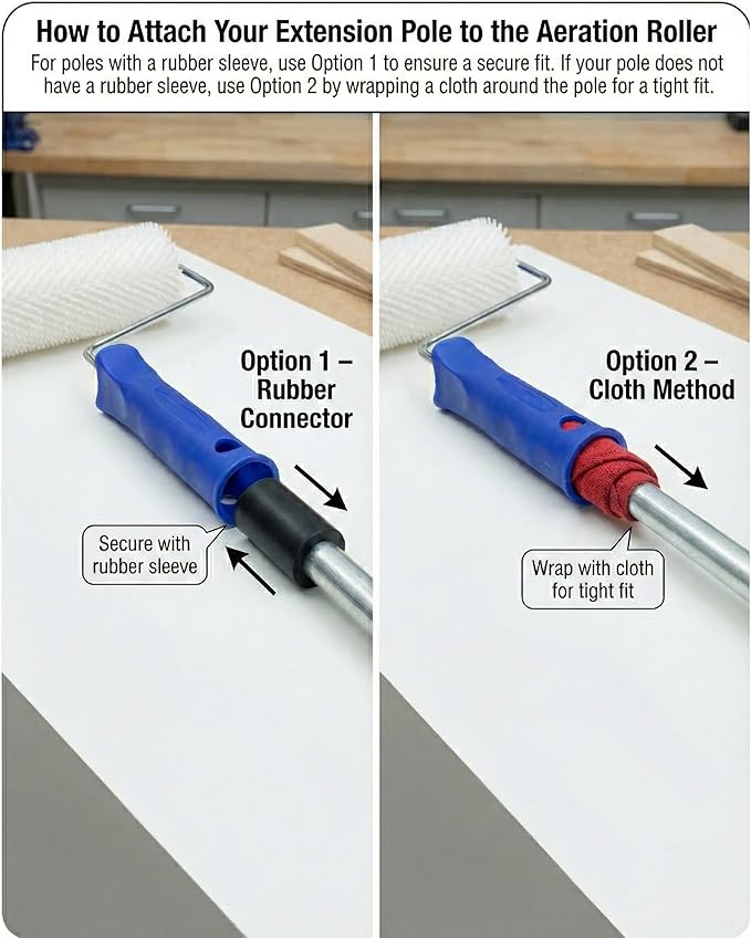 Premium Spiked Paint Rollers 9 Inch Kit for Epoxy Floor Decking Concrete & Act As Self Floor Leveler Self Leveling Compound with Permagrip Shoes Spikes for Walking Boots Epoxy Flooring & Screed