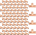 100-Pack GUOFIS Copper Press Tee,3/4" x 3/4"x 3/4" Tee Fittings for Copper Tube Connection with Stop(PRESS016-100PCS)