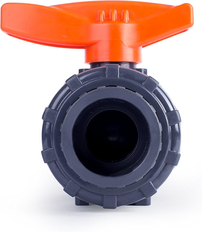 HYDROSEAL Kaplan 1’’ PVC True Union Ball Valve with Full Port, ASTM F1970, EPDM O-Rings and Reversible PTFE Seats, Rated at 200 PSI @73F, Gray, 1 inch Socket (1 inch)
