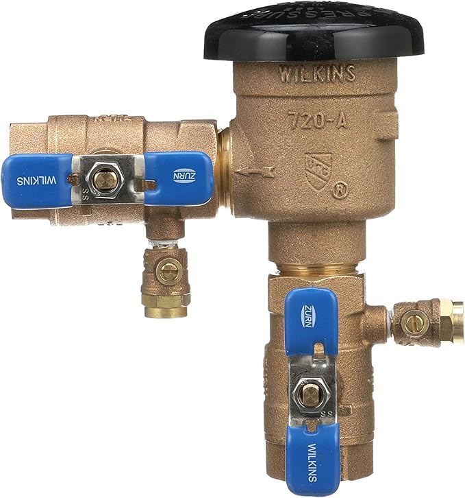 Zurn Wilkins 1" 720A Pressure Vacuum Breaker Assembly with SAE flare test fitting