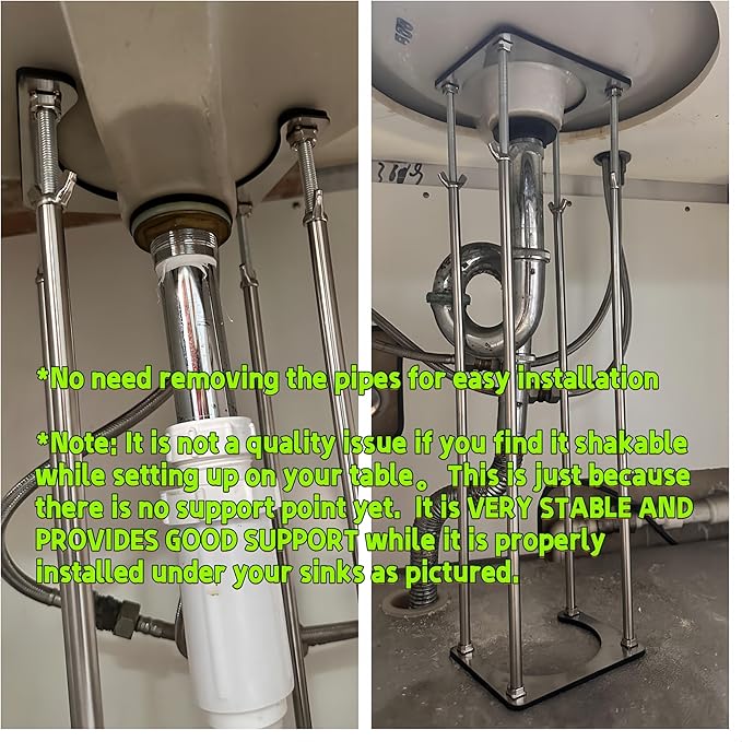 1 Pack Kitchen Undermount Sink Support, Undermount Sink Brackets, Adjustable Support Bar and Sink Repair Kit for Kitchen and Bathroom (Modern 4-Bar Support, 18.11inch - 22.05 inch)