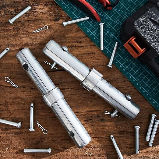 24 Pack Scaffolding Coupling Pin 9"L Heavy Duty Scaffolding Coupling Pin with 1" Collar and 48 Spring Retainers Locking Pins Scaffold Connecting Rod Accessories(1-1/4"od)