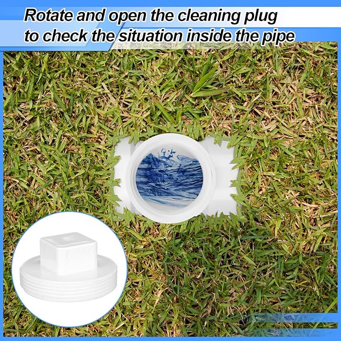 3" Hub x 3" Hub x 3" PVC Dwv Pipe Fitting Cleanout Tee with Plug Sewer Cleanout Adapter with NPT Female for Drainage Piping, Ventilation and Other System Drain