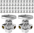 (Pack of 50) EFIELD Dual Compression Outlet Angle Stop Valve, Multi-Turn, 1/2" NOM (5/8" OD x 3/8" x 3/8") Chrome Plated,(VALVE060-50PCS)