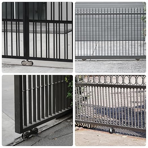 4" X 1.5" Sliding Gate Rollers, Cast Iron V Groove Wheel with Roller Bearing, Heavy Duty Metal Wheel, Industrial Sliding Gate Wheels, Black（1 Pack）