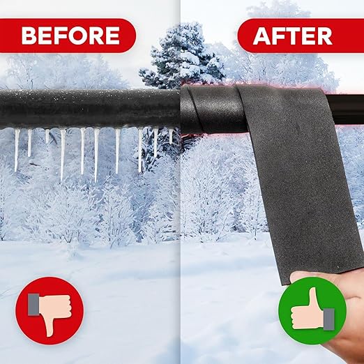 Outdoor Pipe Insulation Tape, 2 Inch X 13 Ft Weather Resistant AC Line Pipe Insulation, Outdoor Self-Adhesive Air Conditioner Line Insulated Heat Tape for Water Pipes Freeze Protection