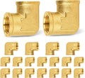 20-PCs HeSun Brass Pipe Fitting, 1/2" x 1/2" NPT Female 90-Degree Barstock Street Elbow