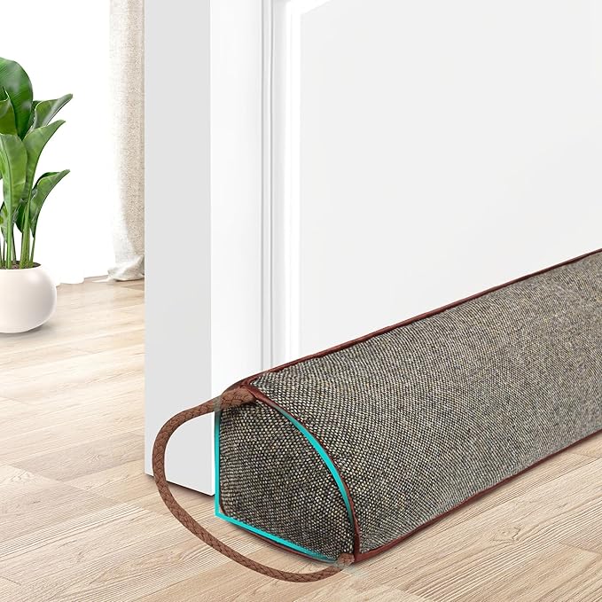 TORRAMI Under Door Draft Stoppers 36 Inch, Heavy Triangle Stop Draft Block Cold Air/Wind/Breeze Noise Blocker Door Sweeps Weather Stripping Bottom Seal Brown