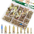 410pcs Self-Drywall Drilling Anchors, 2 Sizes Wall Anchors and 4 Sizes Screws, 2025 Upgraded Zinc Plated Steel Dry Wall Screws no Drilling Required Easy Application