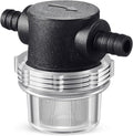 Water Pump Strainer, 3/8 Inch Hose Barb In-Line Strainer Twist-On Sprayer Filter for Water Pump 12V DC 80 PSI RV Camper Marine Boat Lawn