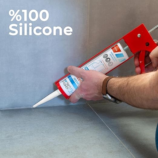 Adhesive Guru All Purpose Clear Silicone Sealant Waterproof (6 x 10.15 fl.oz.), 100% Silicone Caulk, Weatherproof & Flexible Adhesive Sealant for Indoor and Outdoor Use,Transparent - 6 Pack
