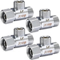 Lead-Free Brass 1 PCS Brass Angle Stop Add-A-Tee Valve 3/8" Compression Inlet by 3/8" Compression Outlet by 3/8 Inch Compression Outlet Easy Connect Tee