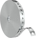 1 Pack Galvanized Metal Pipe Strap 3/4-Inch x 100ft Heavy Duty, 24 Gauge Silver Powder Coated Steel Strapping with 0.19" & 0.25" Holes for Pipe Support Hanging, Plumbing, HVAC, Duct Work, DIY Length