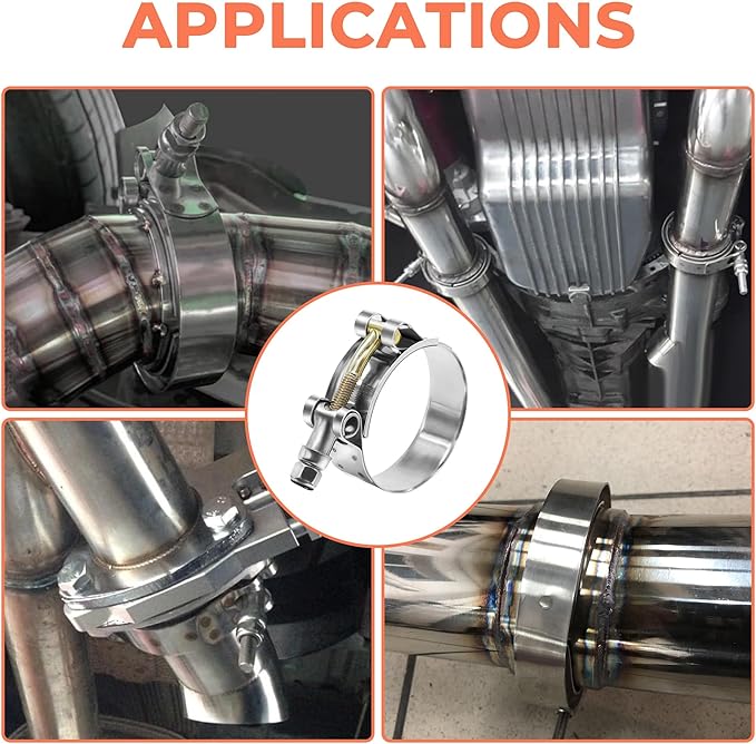 14 Pcs 7 Sizes T-Bolt Hose Clamps, 304 Stainless Steel Turbo Intake Intercooler Clamp,Working Range 32-91mm for 1-3" Hose ID, Radiator Hose Clamps Assortment Set