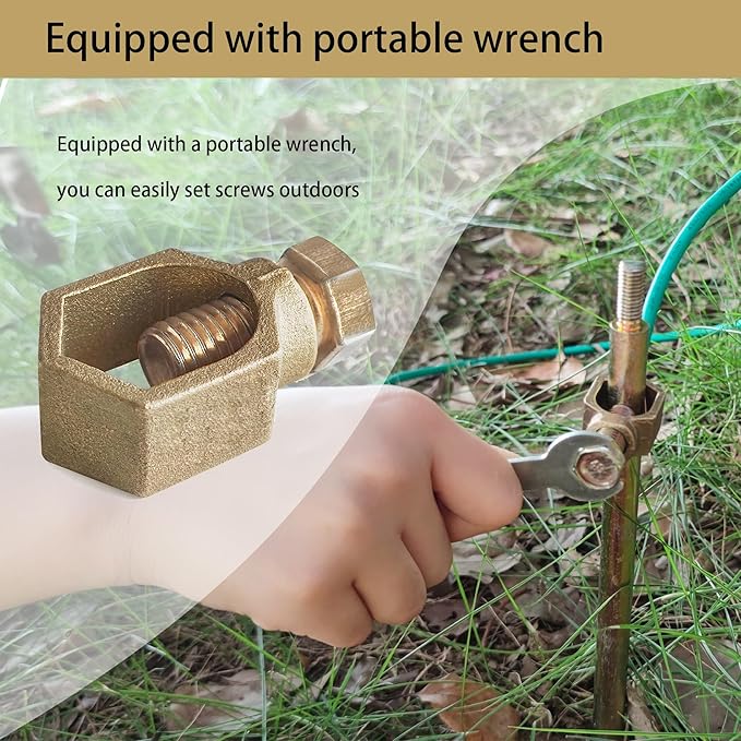 Copper Ground Rod Clamp, Great for 1/2”- 5/8” Grounding Rods (2, BCP58 (1/2''-5/8''))