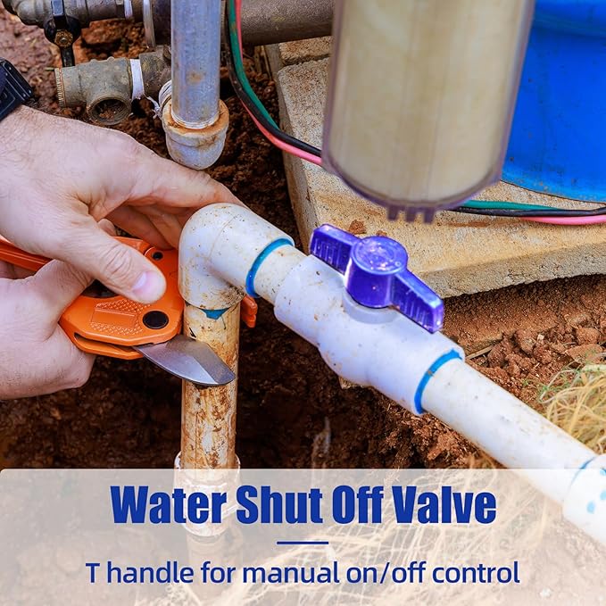 10 Pack 1" PVC Ball Valve, SCH40 Slip PVC Water Pipe Shut-Off Valve 1inch, Socket Full Flow Port Plastic Control Valve for Swimming Pool, Sprinkler Lines, Outdoor Plumbing, Irrigation System