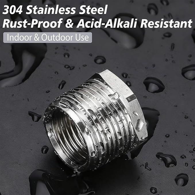 3/4" NPT Male to 1/2" NPT Female Reducer Bushing,2 Pcs 304 Stainless Steel NPT Reducing Adapter Pipe Fitting, Heavy Duty Pipe Hex Bushing for Reducing Pipe