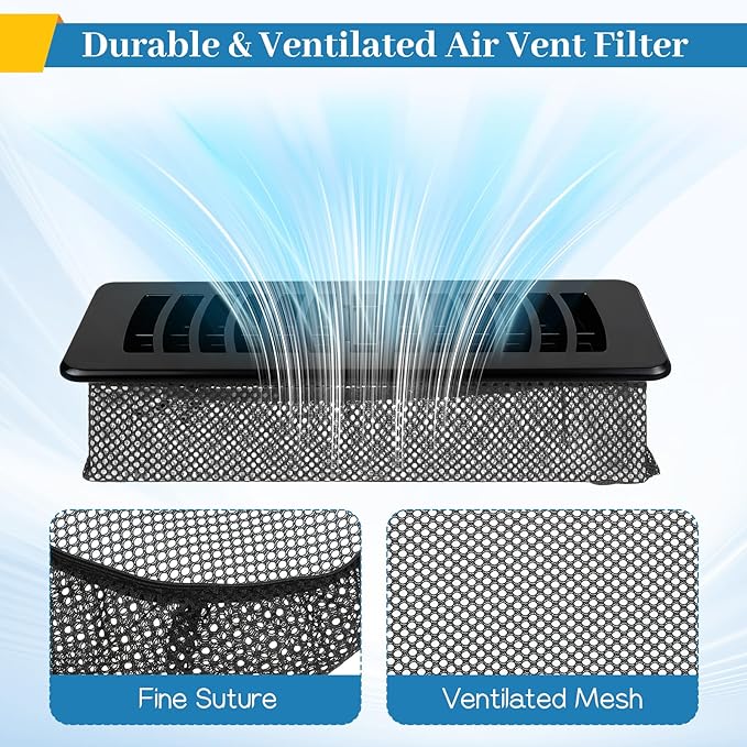 SHENLIU 20Pcs 4 x 10 Inch Floor Register Cover Trap, Floor Air Vent Cover Screen for Home Air Vent Filters Mesh Filters Net Trap Keeps Pet Hair, Food Out