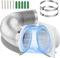 Magnetic Dryer Vent Coupling - Airtight Seal, Quick Connect Strong Magnet Dryer Vent Connector Kit with 4 inch 2.6ft Dryer Vent Hose & Clamps Screws Ideal for Small Bathrooms and Irregular Layouts
