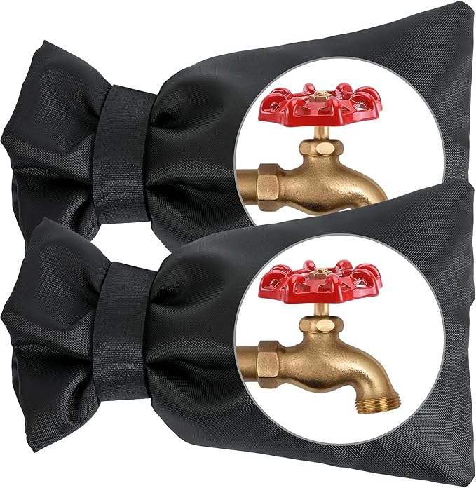 Outdoor Faucet Covers for Winter,2 Pack Faucet Cover Freeze Protection,Insulated Anti-freeze Waterproof Material,Reusable Faucet Cover Socks for Various Faucet Spigot,Pipe,Garden Hose Bib