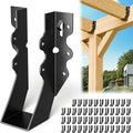 50 Pcs Black 2x6 Joist Hanger,LU26 18 Gauge Double Shear Face Mount Joist Hanger,Hurricane Ties for Rafters Tie Brackets Great for Floor Deck and Ceiling Joists