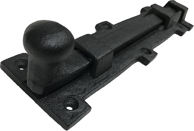 Antique style 8" Black Wrought Iron - Slide Door Bolt Latch - vintage iron - Decorative style 8 in door latch DS-04 (2)